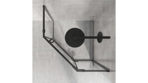 CABINA DE DUS REA DIAMOND, 80x80CM, NEGRU MAT, DIN STICLA, FARA CADITA, CALITATE SUPERIOARA - Img 4