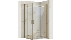 CABINA DE DUS REA HUGO DOUBLE, 90x90 CM, AURIU PERIAT, DIN STICLA, CALITATE SUPERIOARA