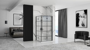 CABINA DE DUS REA MOLIER DOUBLE, PLIABILA, 80x110CM, NEGRU, DIN STICLA, CALITATE SUPERIOARA - Img 4