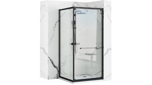 CABINA DE DUS REA SPACE IN, CULISANTA, 90x90CM, NEGRU, DIN STICLA, FARA CADITA, CALITATE SUPERIOARA
