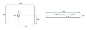 CADITA DE DUS, REA STONE, BLACK, 80x120, DESIGN MODERN, CALITATE SUPERIOARA, REA - Img 7