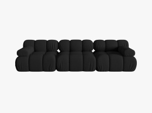 CANAPEA BELLIS, CU 3 LOCURI, NEAGRA, CU TAPITERIE DIN TEXTIL 3D SONIC, MICADONI