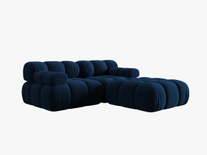 CANAPEA/COLTAR MODULAR BELLIS, 3 LOCURI, 188 CM, ALBASTRU 81, TAPITERIE DIN CATIFEA, DESIGN DEOSEBIT - Img 3