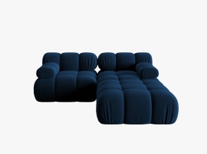 CANAPEA/COLTAR MODULAR BELLIS, 3 LOCURI, 188 CM, ALBASTRU 81, TAPITERIE DIN CATIFEA, DESIGN DEOSEBIT - Img 5
