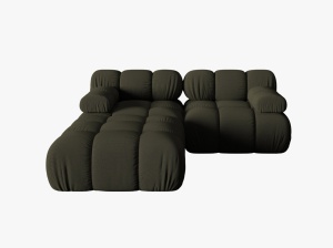 CANAPEA/COLTAR MODULAR BELLIS, 3 LOCURI, 188 CM, VERDE 77, TAPITERIE DIN CATIFEA 3D, DESIGN DEOSEBIT