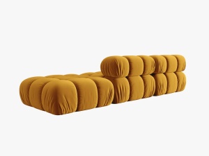 CANAPEA/COLTAR MODULAR BELLIS DREAPTA, 3 LOCURI, 282 CM, GALBEN 41, TAPITERIE DIN CATIFEA, DESIGN DEOSEBIT - Img 3