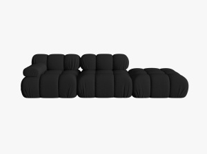 CANAPEA/COLTAR MODULAR BELLIS DREAPTA, 3 LOCURI, 282 CM, NEGRU 19, TAPITERIE DIN CATIFEA 3D, DESIGN DEOSEBIT