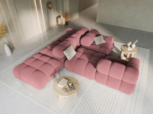 CANAPEA/COLTAR MODULAR BELLIS STANGA, 3 LOCURI, 282 CM, ROZ 63, TAPITERIE DIN CATIFEA, DESIGN DEOSEBIT - Img 2