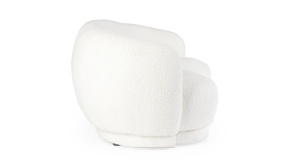 CANAPEA CU 2 LOCURI, TECLA ALBA, CONFECTIONATA DIN PLACAJ SOLID, SPUMA POLIURETANICA SI TEXTIL BOUCLE, STIL MODERN - Img 4
