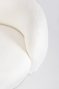 CANAPEA CU 2 LOCURI, TECLA ALBA, CONFECTIONATA DIN PLACAJ SOLID, SPUMA POLIURETANICA SI TEXTIL BOUCLE, STIL MODERN - Img 5