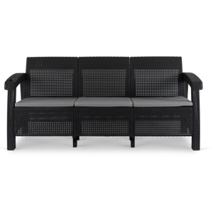 CANAPEA DE GRADINA/TERASA, FLINT, ARTIM MEBLE, DIN TECHNORATAN, CULOARE NEAGRA - Img 2