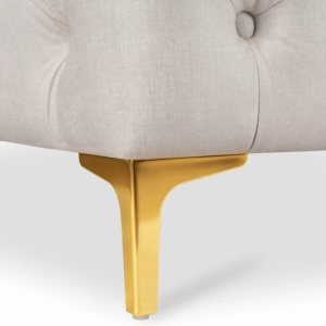 CANAPEA DEOSEBITA 2 LOCURI, ARTIM MEBLE, MATERIAL TEXTIL( CATIFEA) SI SUPORT METALIC, CULOARE CREM/AURIU, STIL MODERN - Img 8