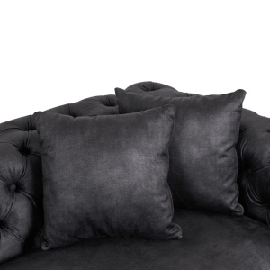 CANAPEA DEOSEBITA 3 LOCURI, ARTIM MEBLE, MATERIAL TEXTIL( CATIFEA) SI SUPORT METALIC, CULOARE NEAGRA/AURIU, STIL MODERN - Img 5