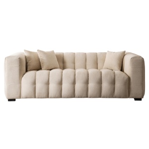 CANAPEA ELEGANTA 3 LOCURI, ARTIM MEBLE, MATERIAL TEXTIL SI LEMN, CULOARE CREM, STIL MODERN - Img 5