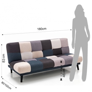 CANAPEA EXTENSIBILA, JAMBOREE, COD 3351, STIL MODERN, REALIZATA DIN LEMN SI STOFA - Img 3