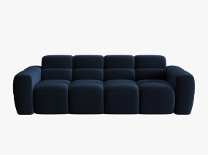 CANAPEA LISA, 4 LOCURI, 265 CM, ALBASTRU ROYAL, TAPITERIE DIN CATIFEA, DESIGN DEOSEBIT - Img 2