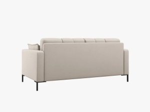 CANAPEA MAMAIA, 2 LOCURI, 152 CM, BEJ 04/NEGRU, TAPITERIE DIN STOFA FINA, DESIGN DEOSEBIT - Img 3