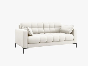 CANAPEA MAMAIA, 2 LOCURI, 152 CM, BEJ DESCHIS 02/NEGRU, TAPITERIE DIN STOFA FINA, DESIGN DEOSEBIT