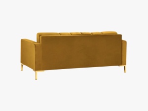 CANAPEA MAMAIA, 2 LOCURI, 152 CM, GALBEN 68/AURIU, TAPITERIE DIN CATIFEA, DESIGN DEOSEBIT - Img 4