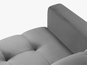 CANAPEA MAMAIA, 2 LOCURI, 152 CM, GRI DESCHIS 13/NEGRU, TAPITERIE DIN CATIFEA, DESIGN DEOSEBIT - Img 5