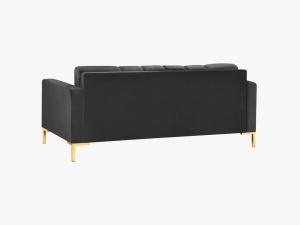 CANAPEA MAMAIA, 2 LOCURI, 152 CM, GRI INCHIS 18/AURIU, TAPITERIE DIN CATIFEA, DESIGN DEOSEBIT - Img 4