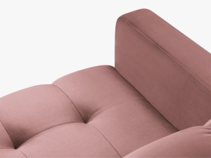 CANAPEA MAMAIA, 3 LOCURI, 177 CM, ROZ 52/NEGRU, TAPITERIE DIN CATIFEA, DESIGN DEOSEBIT - Img 7