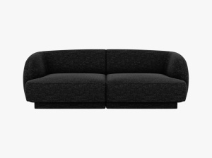 CANAPEA MILEY, CU 2 LOCURI, GRI ANTRACIT, CU TAPITERIE DIN TEXTIL CHENILLE EDEN, MICADONI