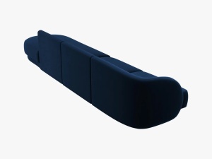 CANAPEA MILEY DREAPTA, 4 LOCURI, 325 CM, ALBASTRU 86, TAPITERIE DIN CATIFEA, DESIGN DEOSEBIT - Img 2