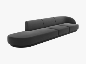 CANAPEA MILEY STANGA, 4 LOCURI, 325 CM, GRI 14, TAPITERIE DIN CATIFEA, DESIGN DEOSEBIT