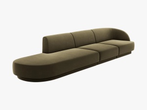 CANAPEA MILEY STANGA, 4 LOCURI, 325 CM, VERDE 77, TAPITERIE DIN CATIFEA, DESIGN DEOSEBIT