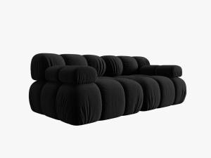 CANAPEA MODULARA BELLIS, 2 LOCURI, 188 CM, NEGRU 100, TAPITERIE DIN CATIFEA, DESIGN DEOSEBIT - Img 2