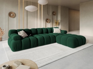 CANAPEA MODULARA BELLIS, 3 LOCURI, 282 CM, VERDE 38, TAPITERIE DIN CATIFEA, DESIGN DEOSEBIT