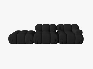 CANAPEA MODULARA BELLIS, PE STANGA, NEAGRA, CU TAPITERIE DIN TEXTIL 3D SONIC, MICADONI