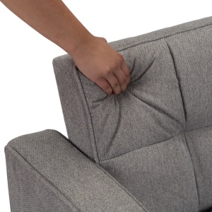 CANAPEA RABATABILA, ARTIM MEBLE, REALIZAT DIN MATERIAL TEXTIL GRI INCHIS SI METAL, STIL MODERN - Img 9