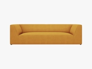 CANAPEA RUBY, CU 3 LOCURI, GALBEN, CU TAPITERIE DIN TEXTIL STRUCTURAT OTTAWA, MICADONI