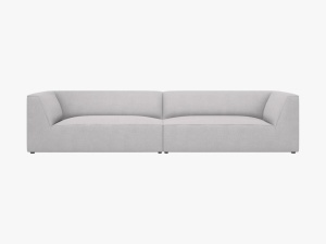 CANAPEA RUBY, CU 4 LOCURI, GRI DESCHIS, CU TAPITERIE DIN TEXTIL STRUCTURAT OTTAWA, MICADONI