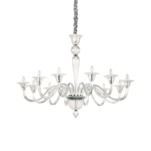 CANDELABRU BRIGITTA SP12, TRANSPARENT, DIN STICLA, STIL MODERN