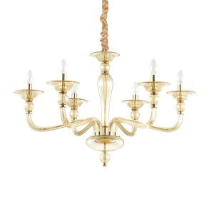 CANDELABRU DANIELI SP6, AMBER, DIN STICLA, STIL MODERN