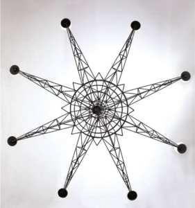 CANDELABRU ESTRELLA 150, NEGRU, DIN METAL, STIL MODERN, B2 - Img 5
