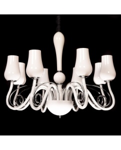 CANDELABRU MODERN BELARDO W8 DIN STICLA SI METAL DESIGN DEOSEBIT