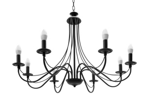 CANDELABRU RUSTIC APP648-8CP, 137X84 cm, NEGRU, DIN METAL, STIL RUSTIC, TU - Img 2