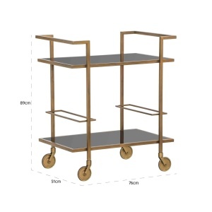 CARUCIOR PENTRU SERVIRE XO, 212969, AURIU PERIAT, CONFECTIONAT DIN METAL SI STICLA, STIL MODERN - Img 4