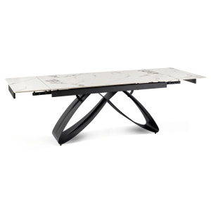 CEL MAI MIC PRET!!!MASA EXTENSIBILA 160-240CM, ARTIM MEBLE, REALIZATA DIN METAL SI CERAMICA, CULOARE MARMURA ALBA/NEGRU, STIL MODERN - Img 6