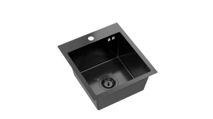 CHIUVETA BUCATARIE REA LUKE 90, CU BATERIE, NEGRU, DIN INOX, CALITATE SUPERIOARA - Img 2
