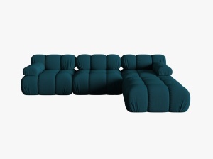 COLTAR BELLIS, CU 4 LOCURI, ALBASTRU MARIN, CU TAPITERIE DIN TEXTIL 3D SONIC, MICADONI