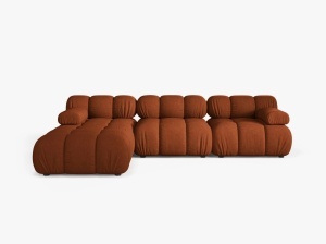 COLTAR BELLIS, CU 4 LOCURI, CARAMIZIU, CU TAPITERIE DIN TEXTIL STRUCTURAT LIBERTY, MICADONI