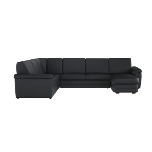 COLTAR BITER U, TIP U, MODEL DREAPTA, NEGRU, DIN PIELE ECOLOGICA, EXTENSIBIL, SPATIU DEPOZITARE, STIL MODERN, TK - Img 8