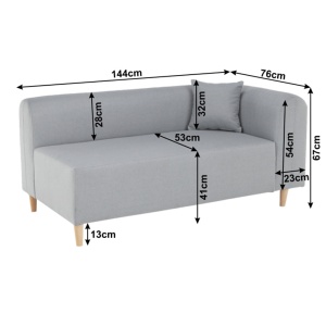 COLTAR BROKEN, MODEL DREAPTA, GRI, DIN TEXTIL SI LEMN, STIL MODERN, TK - Img 4