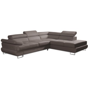 COLTAR BUTON P, MODEL DREAPTA, GRI/MARO, DIN PIELE ECOLOGICA SI TEXTIL, COMPLET TAPITAT, STIL MODERN, TK - Img 3