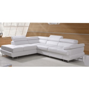 COLTAR BUTON P, MODEL STANGA, ALB, DIN PIELE ECOLOGICA, COMPLET TAPITAT, DE COLT, STIL MODERN, TK - Img 1